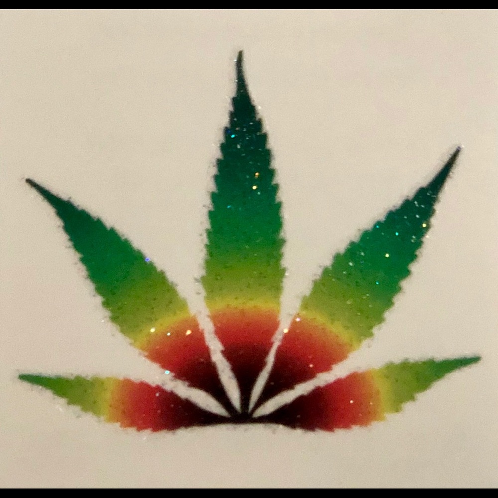 Rainbow Weed Leaf Temporary Tattoo
